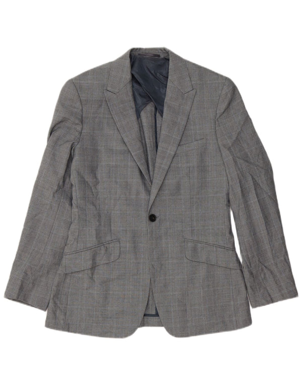 Reiss Chaqueta tipo blazer de 1 botón para hombre UK 36 Small Grey Check