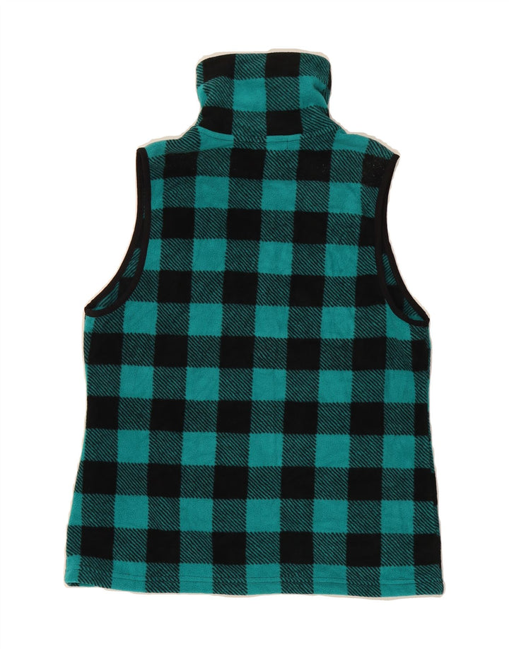 CHAPS Mens Petite Fleece Gilet UK 36 Small Turquoise Check Vintage Chaps and Second-Hand Chaps from Messina Hembry 