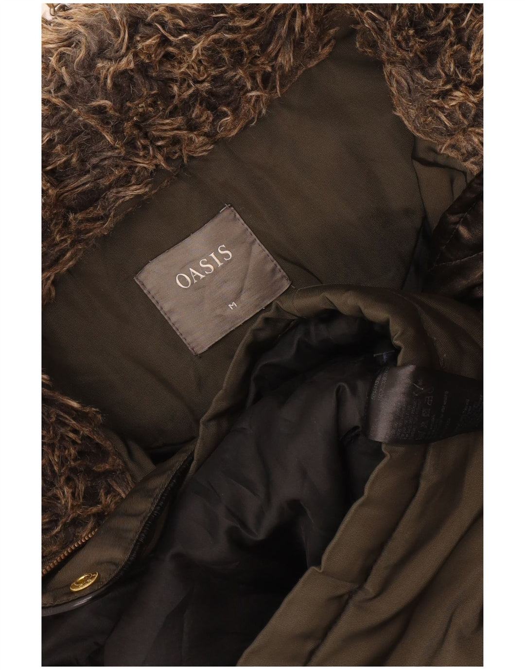 Parka con capucha Oasis para mujer UK 40 Poliéster caqui medio