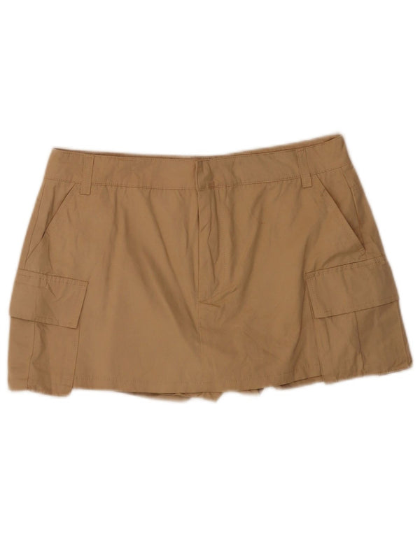 Zara Mujer Shorts Cargo Mediano W28 Poliéster Beige