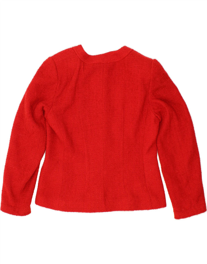VINTAGE Womens Blazer Jacket IT 46 Large Red Acrylic Vintage Vintage and Second-Hand Vintage from Messina Hembry 