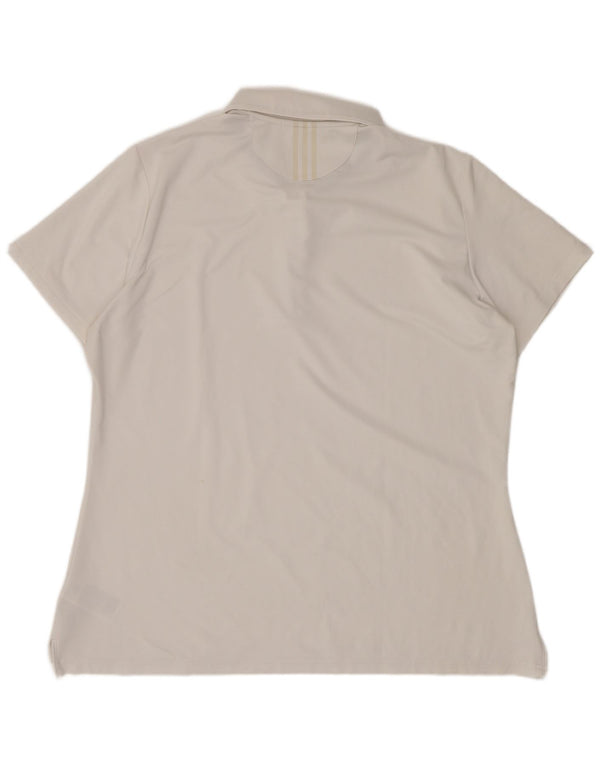 Adidas Polo Mujer UK 40 XL Poliéster Blanco