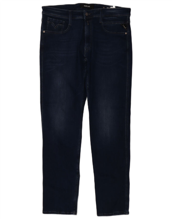 Vaqueros ajustados para hombre Replay W36 L32 Algodón azul marino