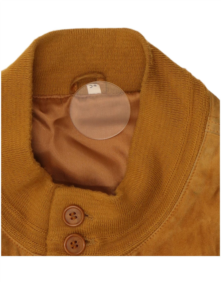 Vintage hombres ante bomber chaqueta IT 54 2XL cuero marrón