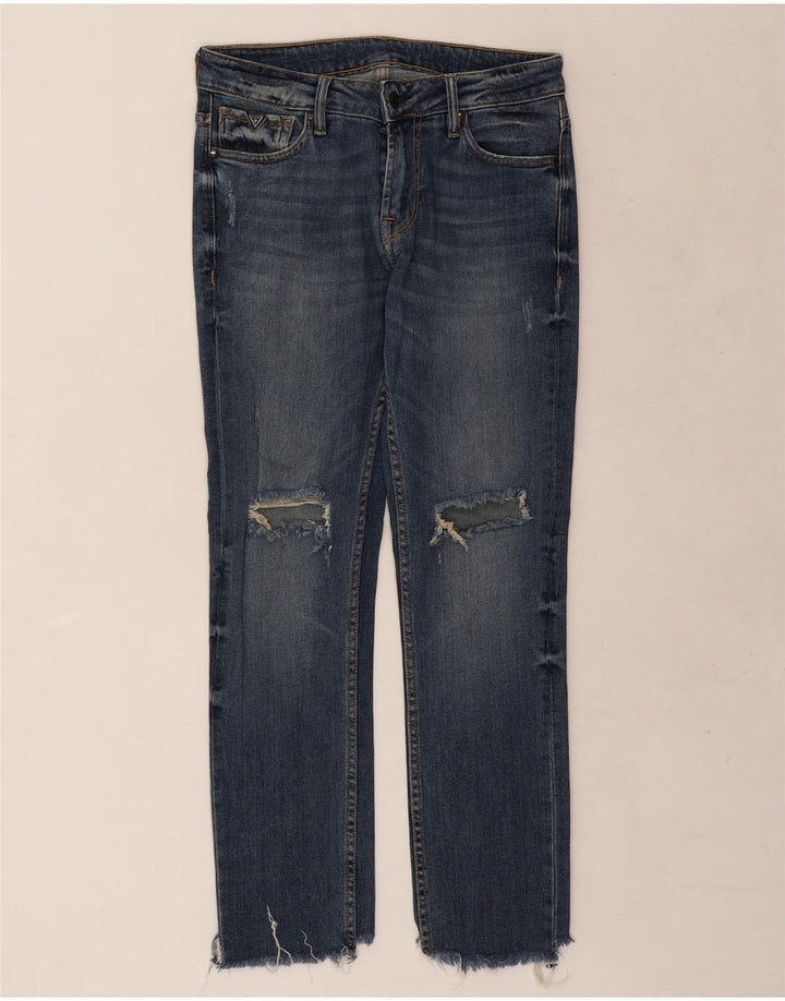 Guess Vaqueros Slim Desgastados W30 L29 Azul