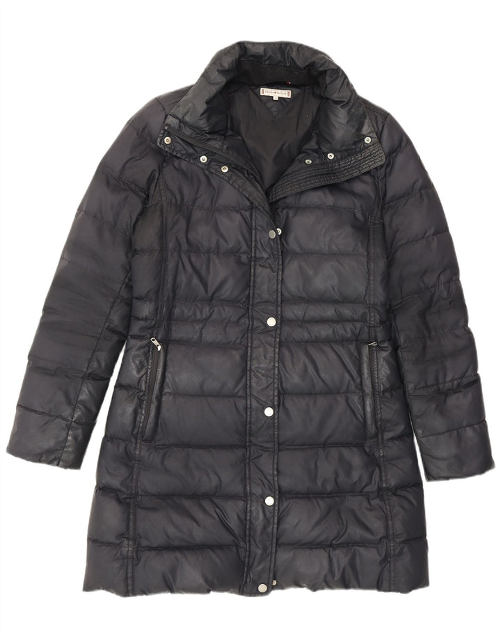 Tommy Hilfiger Abrigo acolchado para mujer UK 10 Pequeño poliéster gris
