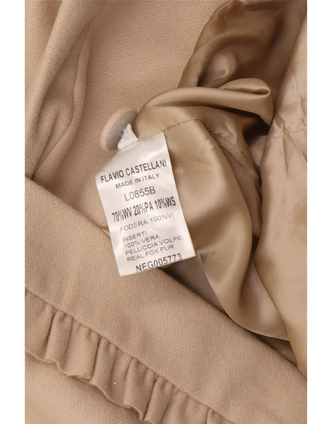 Abrigo Mujer Flavio Castellani IT 44 Lana Beige Medio
