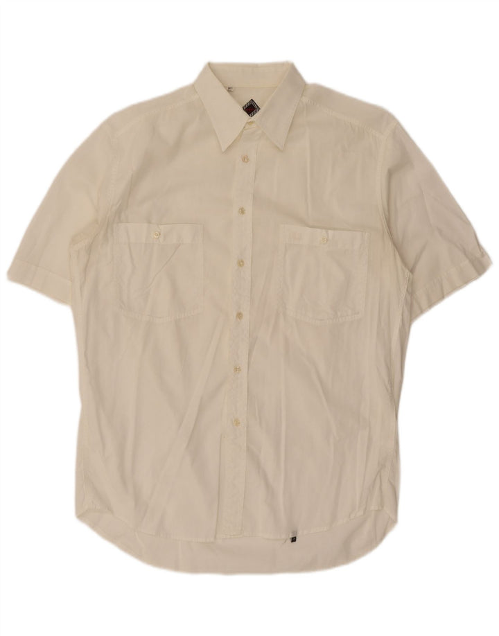 Ungaro Camisa Manga Corta Hombre Talla 40 15 3/4 Mediano Blanco