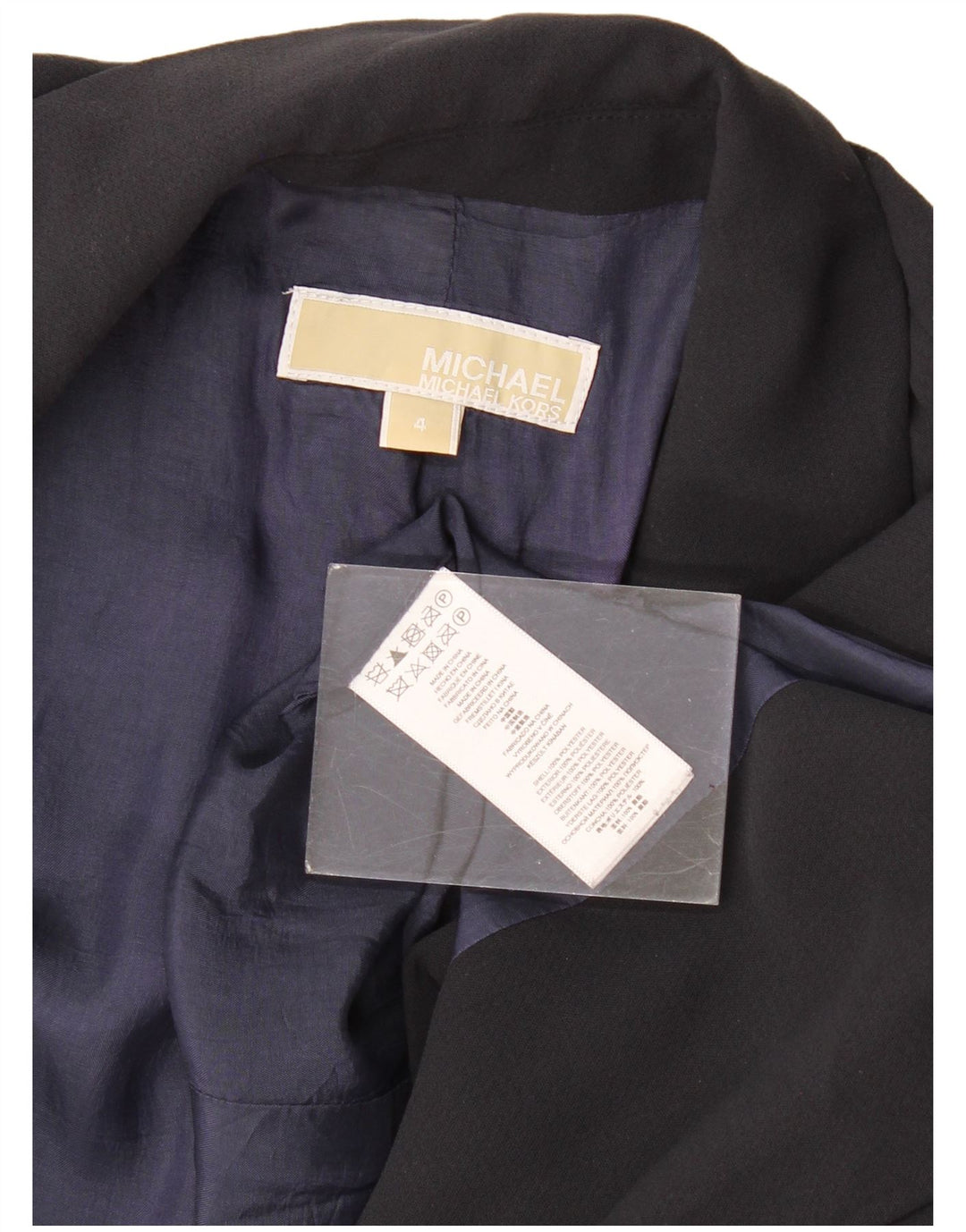 Michael Kors Chaqueta Blazer Abierta para Mujer US 4 Pequeña Poliéster Negro