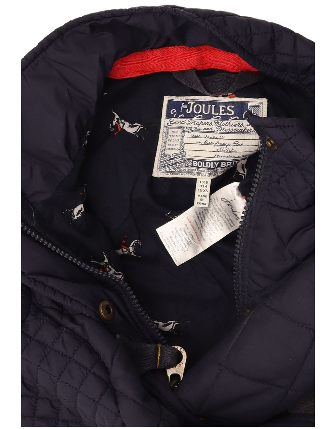 JOULES Chaleco acolchado para mujer UK 8 Small Poliéster azul marino