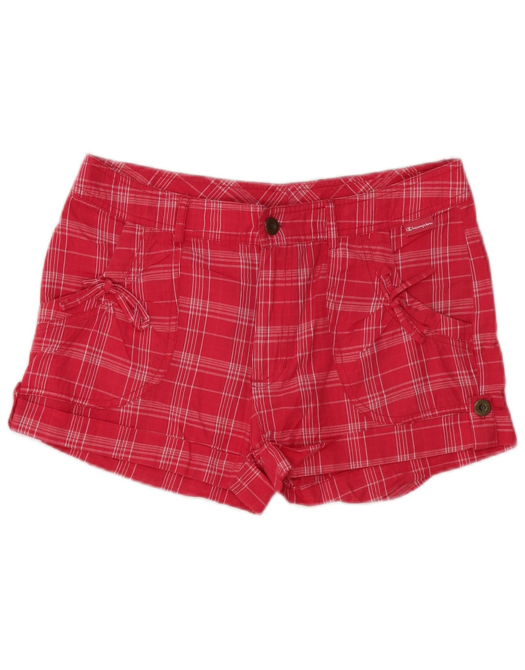 CHAMPION Pantalones cortos para mujer pequeños W32 Red Check