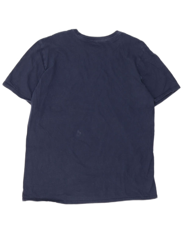 Nike Camiseta gráfica de corte atlético para hombre, talla grande, algodón azul marino