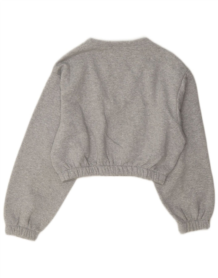 Topshop Mujer Crop Oversize Sudadera Jumper UK 10 Small Gris Poliéster