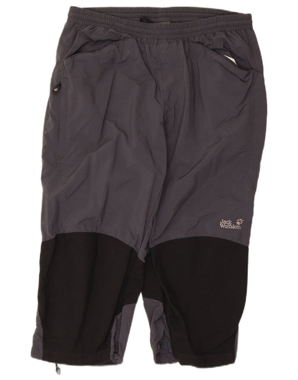 Jack Wolfskin Pantalones capri rectos para mujer UK 44 XL W36 L20 Gris