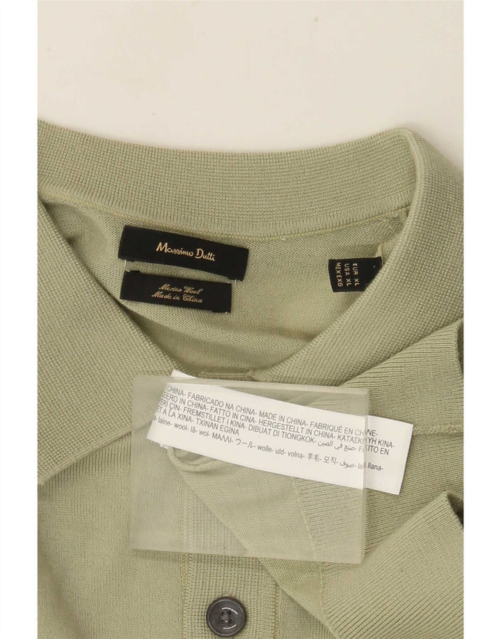 Jersey Massimo Dutti Hombre Cuello Polo Jersey XL Lana Verde