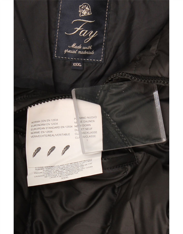 FAY Chaqueta acolchada para hombre UK 46 3XL Negro Poliéster