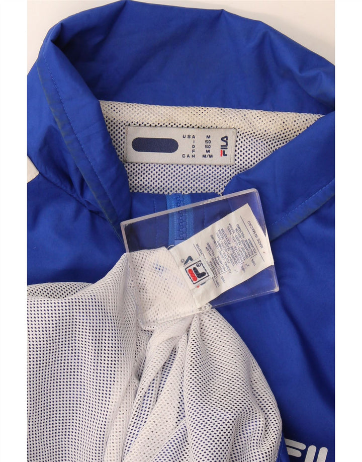 Fila Chaqueta impermeable para hombre ES 38 Azul medio Poliéster con bloques de color