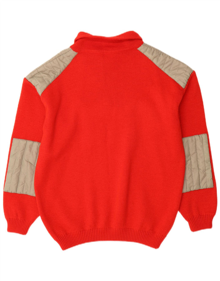 Volkl Jersey De Cuello Con Cremallera Para Hombre IT 52 Large Red Colourblock Lana