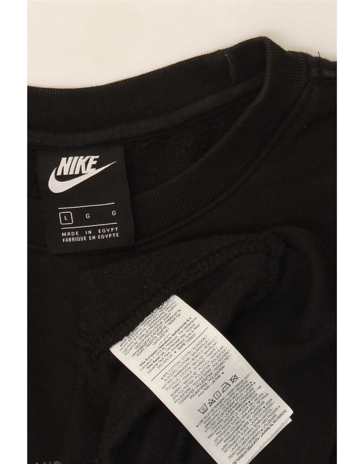 Nike Hombre Graphic Regular Fit Sudadera Jumper Grande Algodón Negro