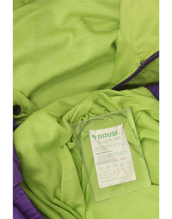 Brugi Chaqueta impermeable tipo jersey para hombre UK 40 Large Púrpura Colorblock Poliamida
