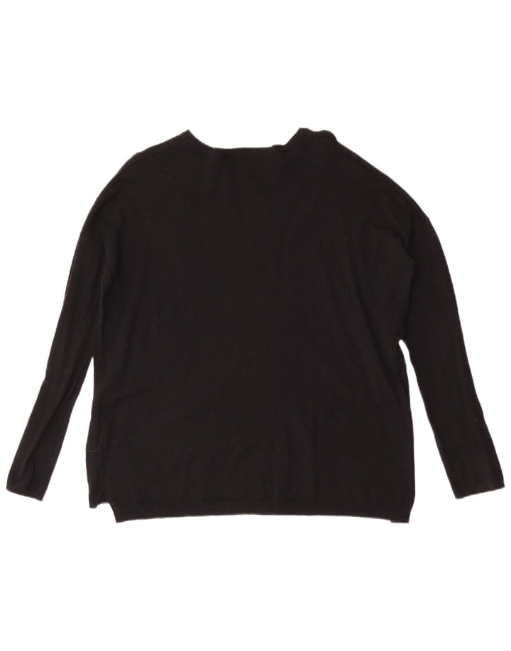 Zara - Jersey extragrande con cuello barco para mujer, talla 40, talla M, color negro