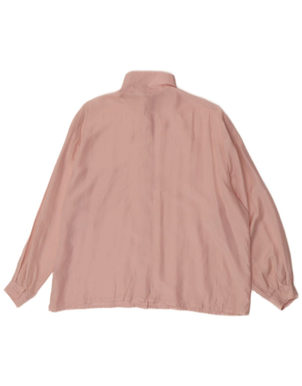 Vintage mujer camisa de gran tamaño blusa IT 44 seda rosa mediana