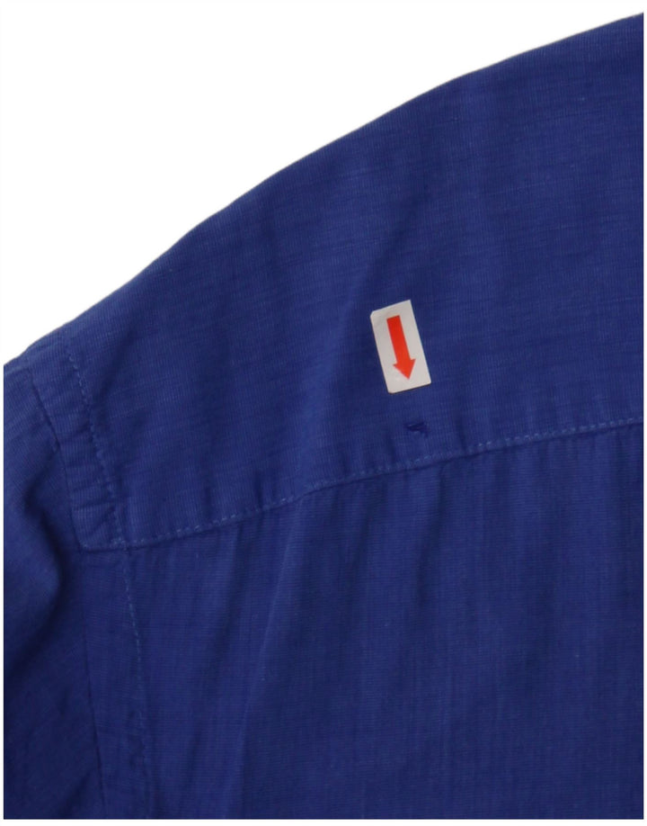 Sergio Tacchini Camisa Manga Corta Hombre Algodón Azul Grande