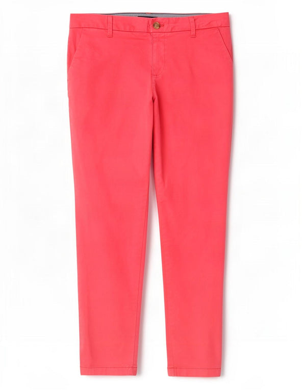 Tommy Hilfiger Pantalones chinos delgados para mujer US 8 Medium W30 L28 Algodón rosa