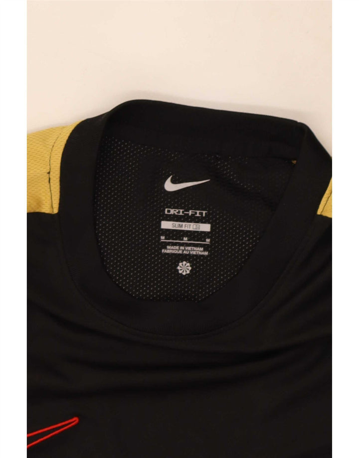 Camiseta Nike Dri Fit Slim para hombre, poliéster color block, mediano, negro