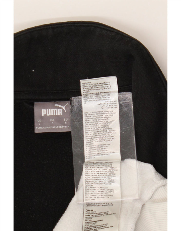 PUMA Chaqueta superior de chándal con gráfico para hombre, talla pequeña, de algodón blanco con bloques de color