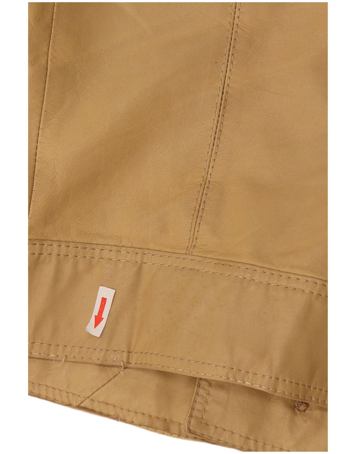 Vintage mujer bombardero chaqueta Reino Unido 10 pequeño beige