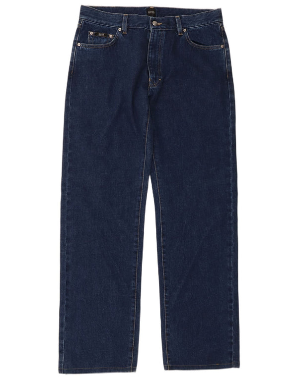 Hugo Boss Vaqueros rectos Texas para hombre W34 L34 Algodón azul marino