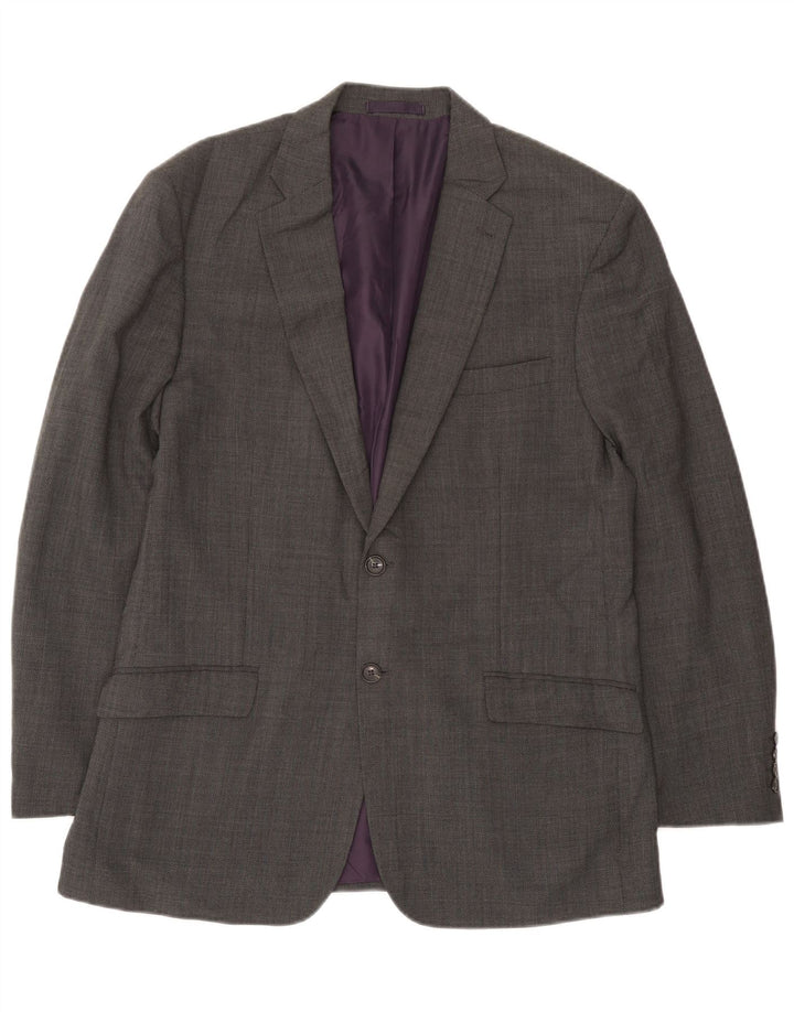 Marks & Spencer Chaqueta tipo blazer de corte regular con 2 botones para hombre UK 42 Large Grey
