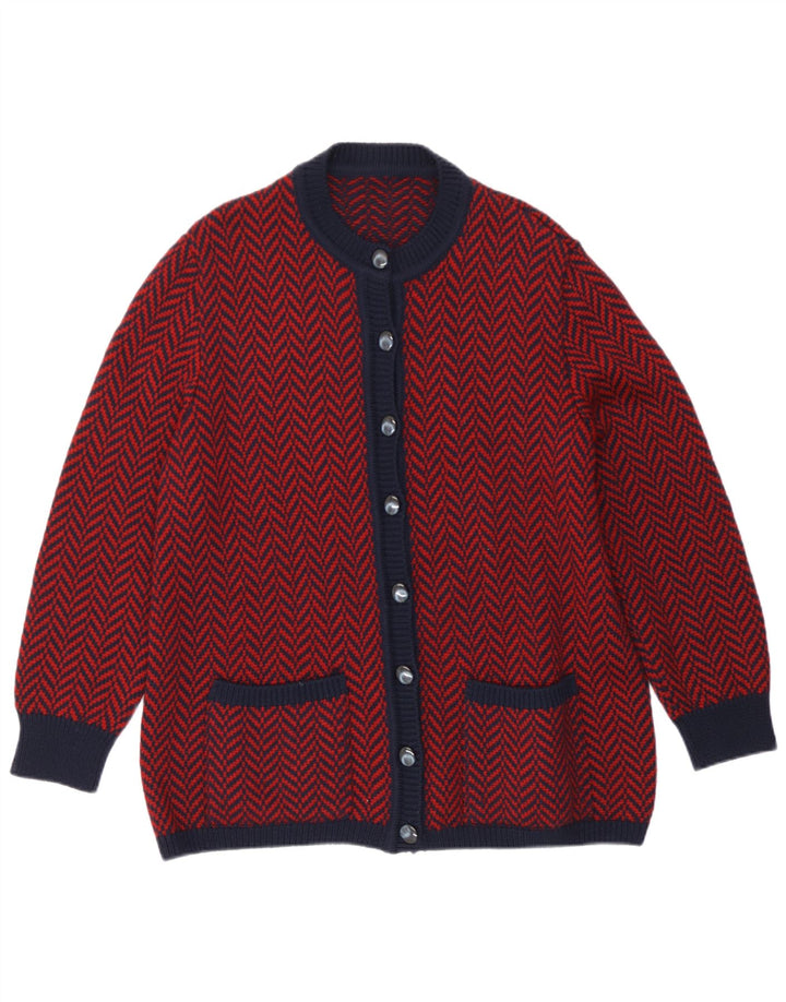 Vintage mujer Cardigan suéter Reino Unido 16 gran espiga roja