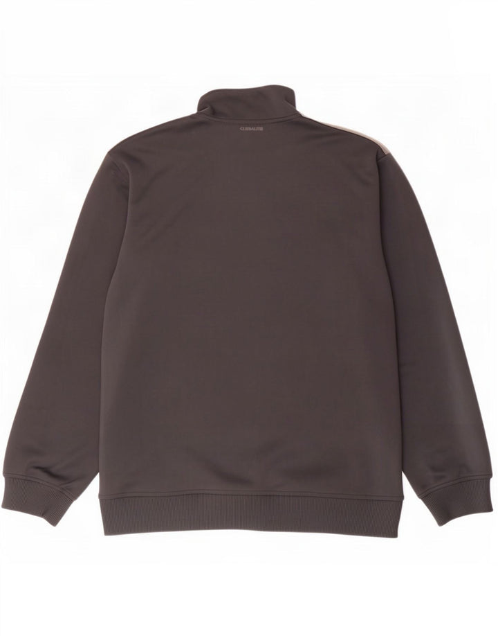 Adidas Hombre Climalite Chándal Top Chaqueta Grande Gris Colorblock Poliéster