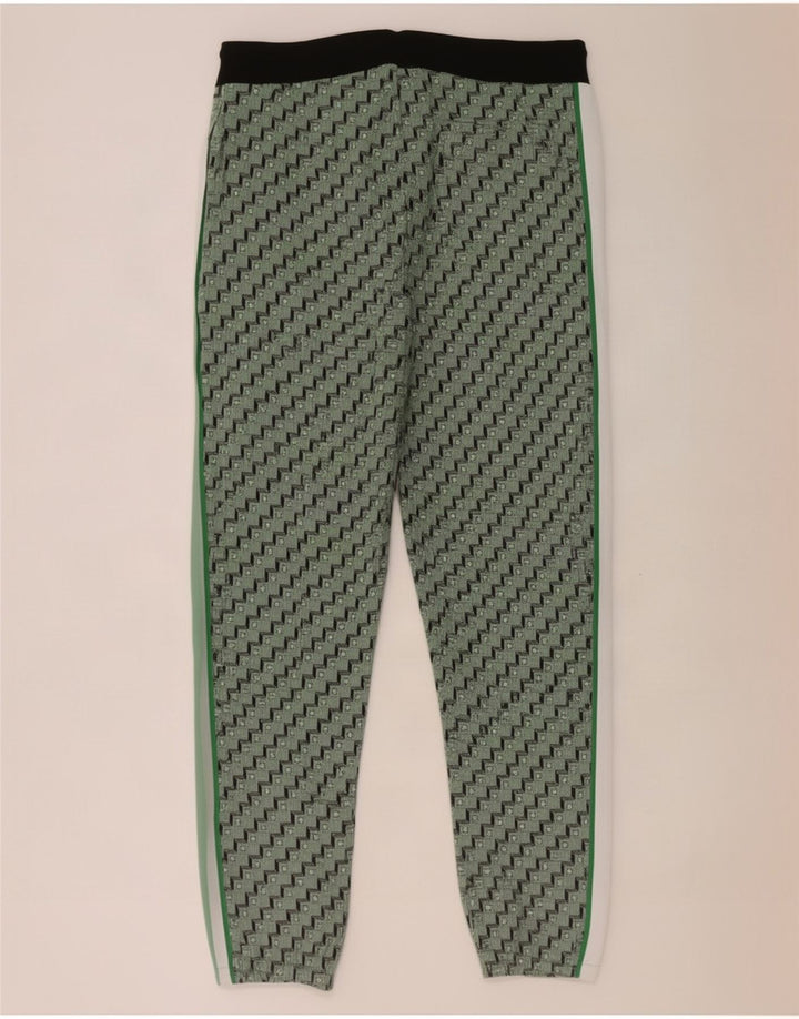Zara Hombre Pantalones Chándal Joggers Poliéster Geométrico Verde Medio