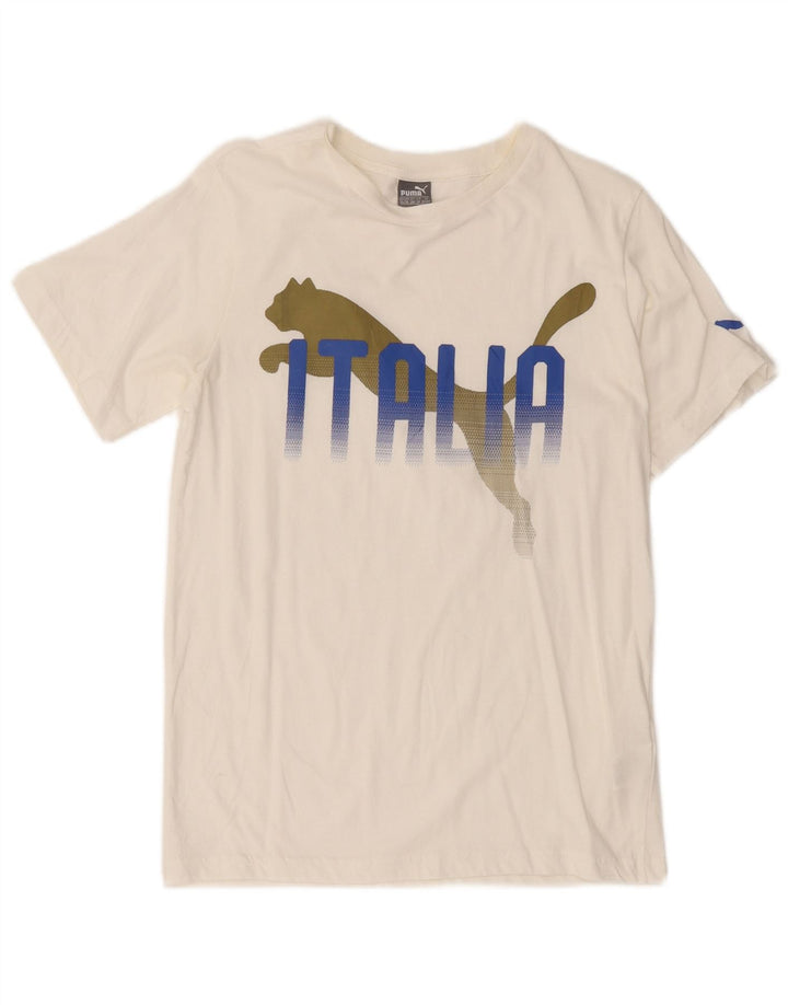 PUMA Camiseta gráfica para niño 13-14 años Blanco Algodón