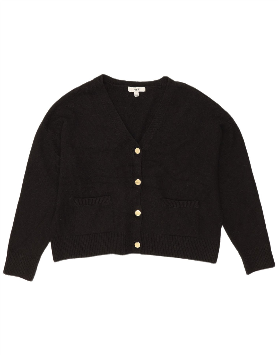 Marks & Spencer Suéter tipo cárdigan extragrande para mujer UK 44 Mediano Negro