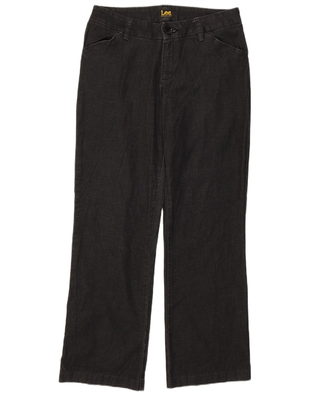 LEE Pantalones casuales rectos de la serie moderna para mujer US 14 XL W36 L31 Negro