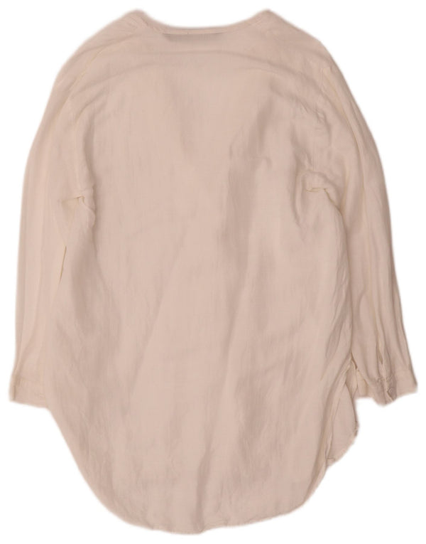 Zara Top Túnica Manga 3/4 Mujer UK 10 Small Blanco