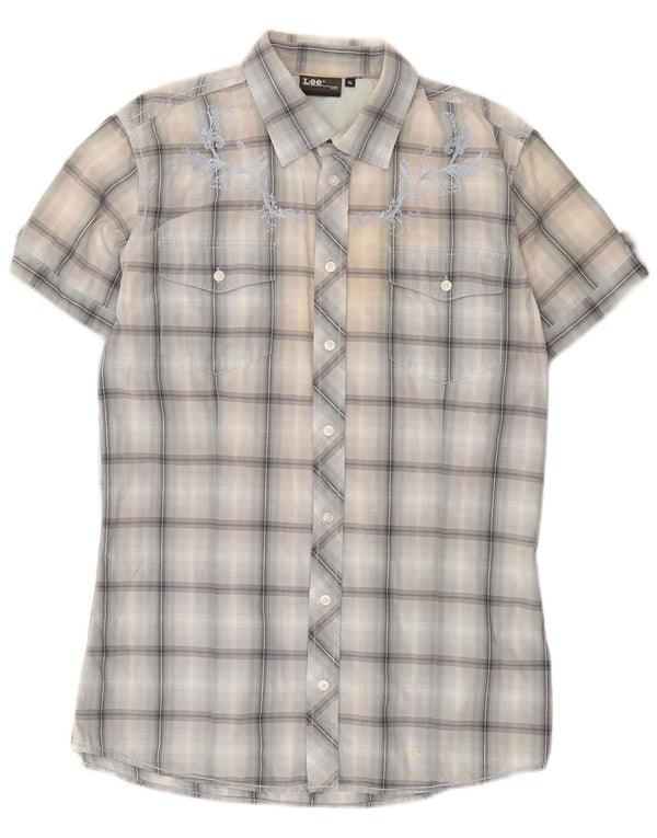 Lee Camisa De Manga Corta Para Hombre XL Blue Check