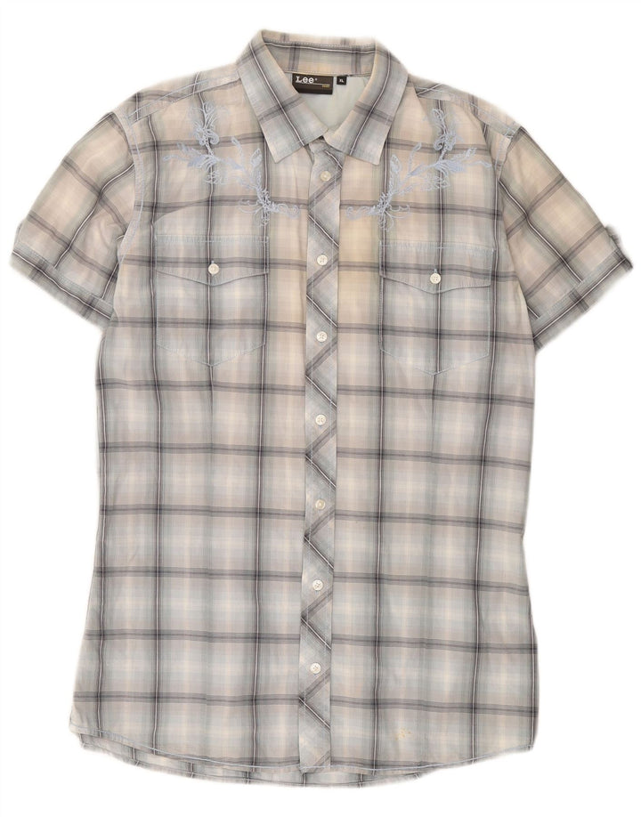 Lee Camisa De Manga Corta Para Hombre XL Blue Check