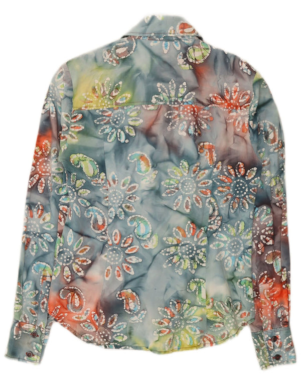 Think Pink Womens Shirt UK 10 Small Multicoloured Floral Cotton