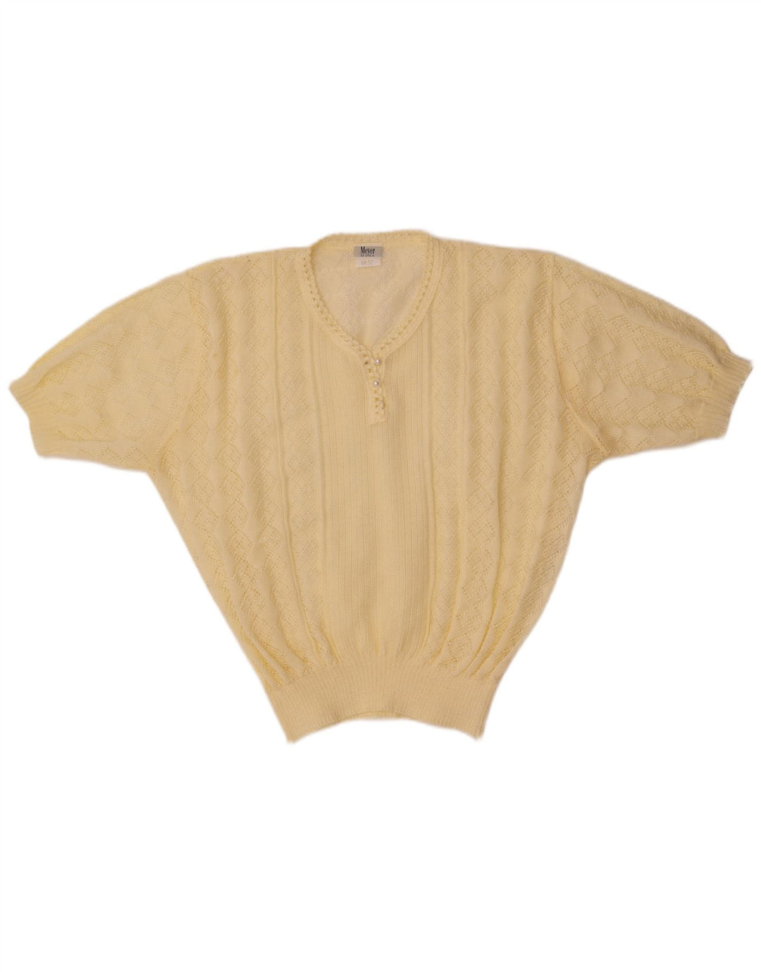 Blusa de punto vintage para mujer Top IT 52 2XL Off White Polyacrílico
