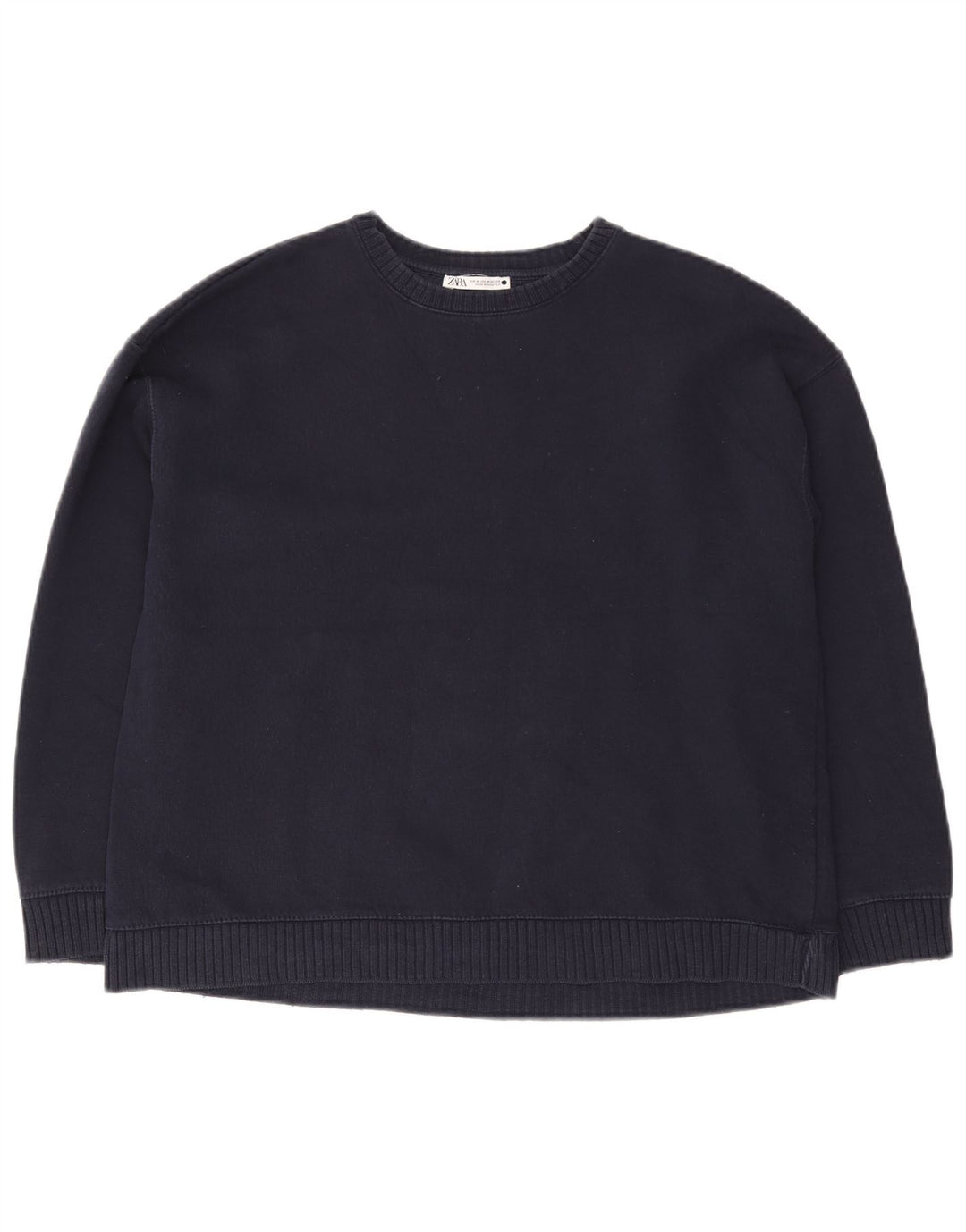ZARA Mujer Sudadera Oversize Jersey UK 44 Medium Azul Marino