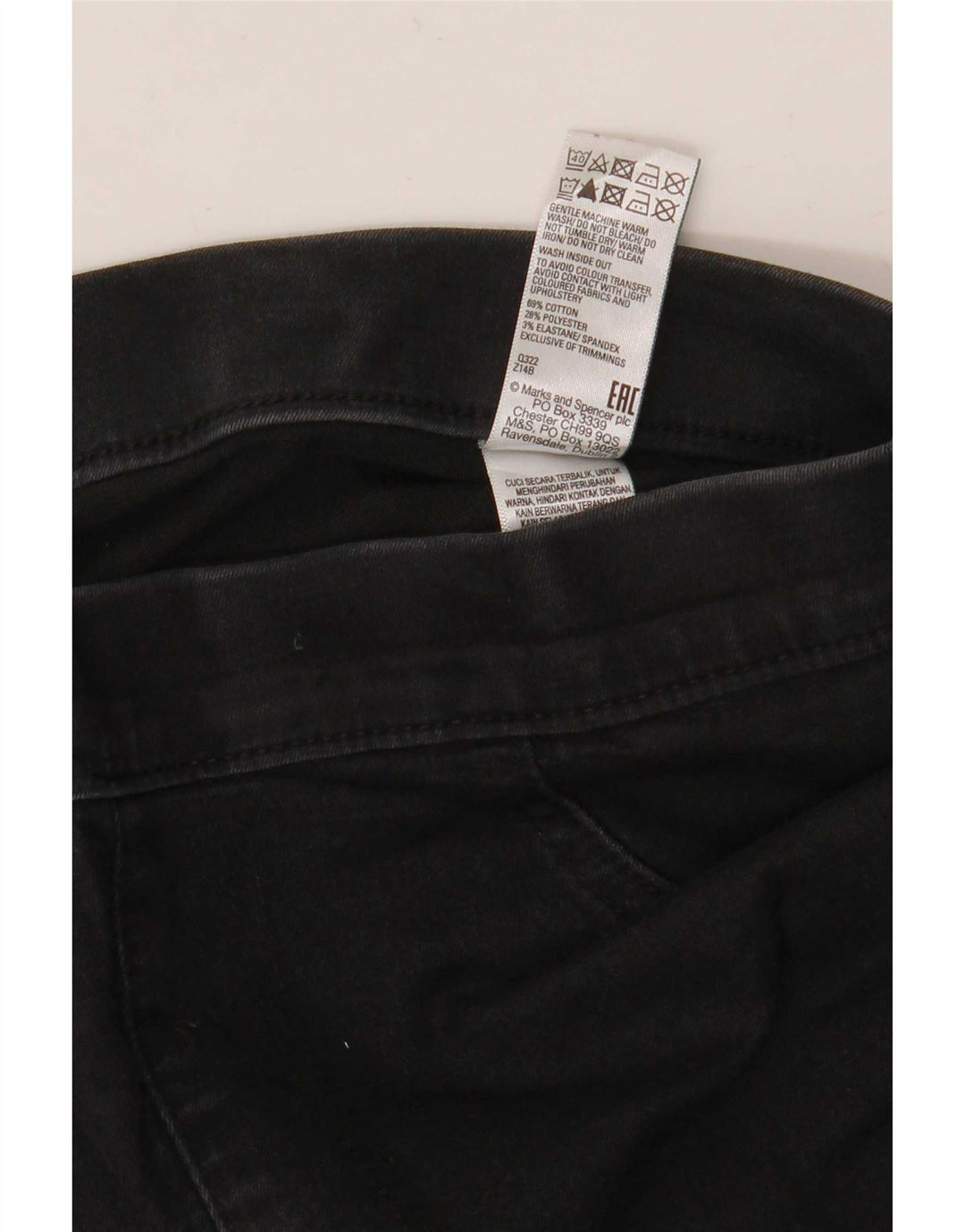 Marks & Spencer Jeans Jegging para Mujer UK 12 Medium W30 L30 Algodón Negro