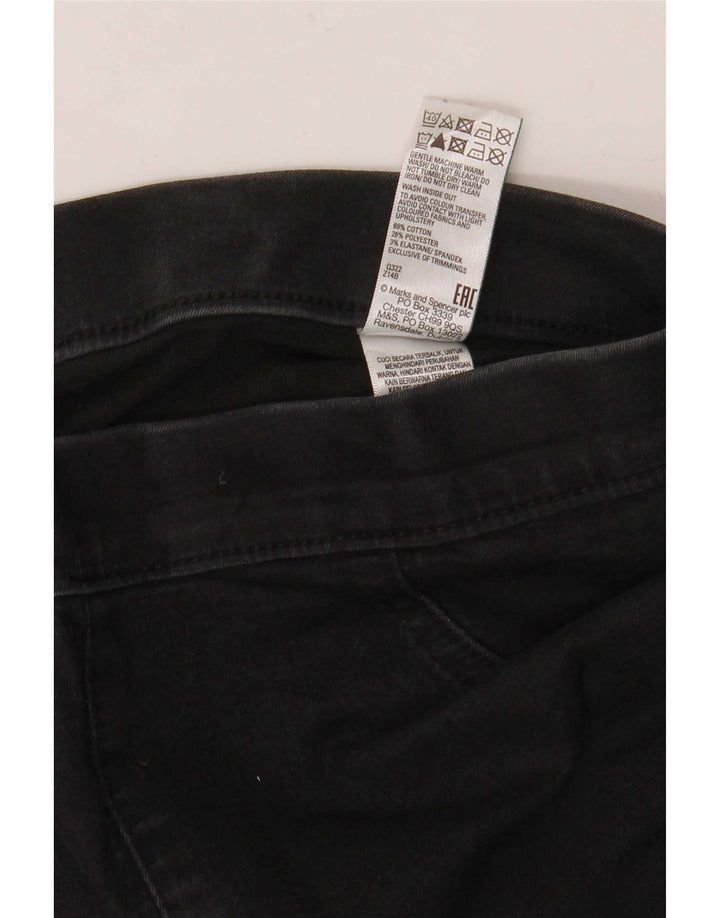 Marks & Spencer Jeans Jegging para Mujer UK 12 Medium W30 L30 Algodón Negro