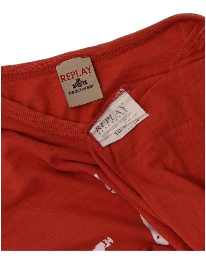 Replay Camiseta gráfica para mujer Top UK 46 Large Red