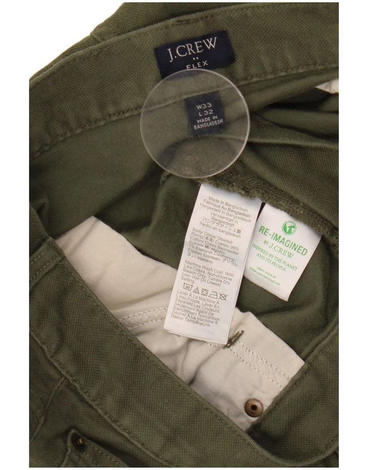 J. Crew Pantalones casuales para hombre Flex Slim Fit W33 L32 Algodón caqui