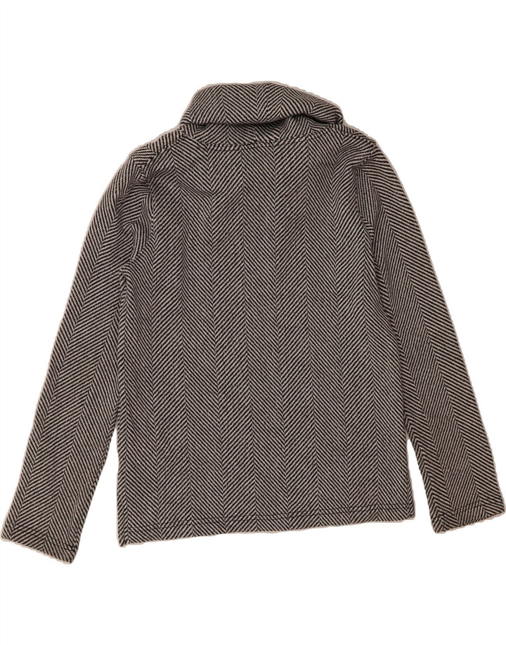 J. CREW Womens Roll Neck Sweatshirt Jumper UK 10 Small Black Herringbone Vintage J. Crew and Second-Hand J. Crew from Messina Hembry 